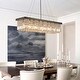 preview thumbnail 12 of 17, Modern Black Crystal Chandelier 40 in. 8-Light Kitchen Island Pendant Lighting