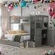 preview thumbnail 2 of 24, Twin over Full/Twin Bunk Bed, Storage Shelves and Drawers,3 Beds in 1 Bunk Bed,Space-saving,No Need Spring box,2 Color