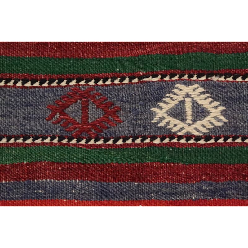 Hand Woven Oriental 100% Wool Carpet Southwestern Tribal Multi-Colored Kilim Area Rug - 8' 10'' X 5' 10''
