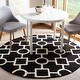 preview thumbnail 10 of 82, SAFAVIEH Handmade Cambridge Tula Modern Moroccan Wool Rug 6' Round - Black/Ivory - Round