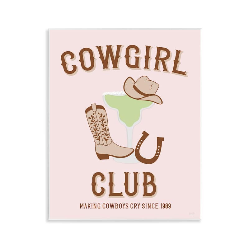 Stupell Cowgirl Club Accessories Wall Plaque Art Design By Natalie Carpentieri - 11 x 14