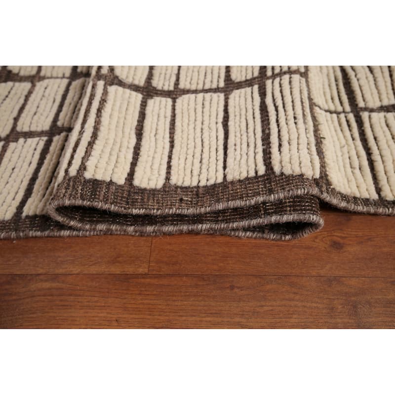 All-Over Moroccan Oriental Large Area Rug Hand-Knotted Wool Carpet - 12'0" x 18'8"