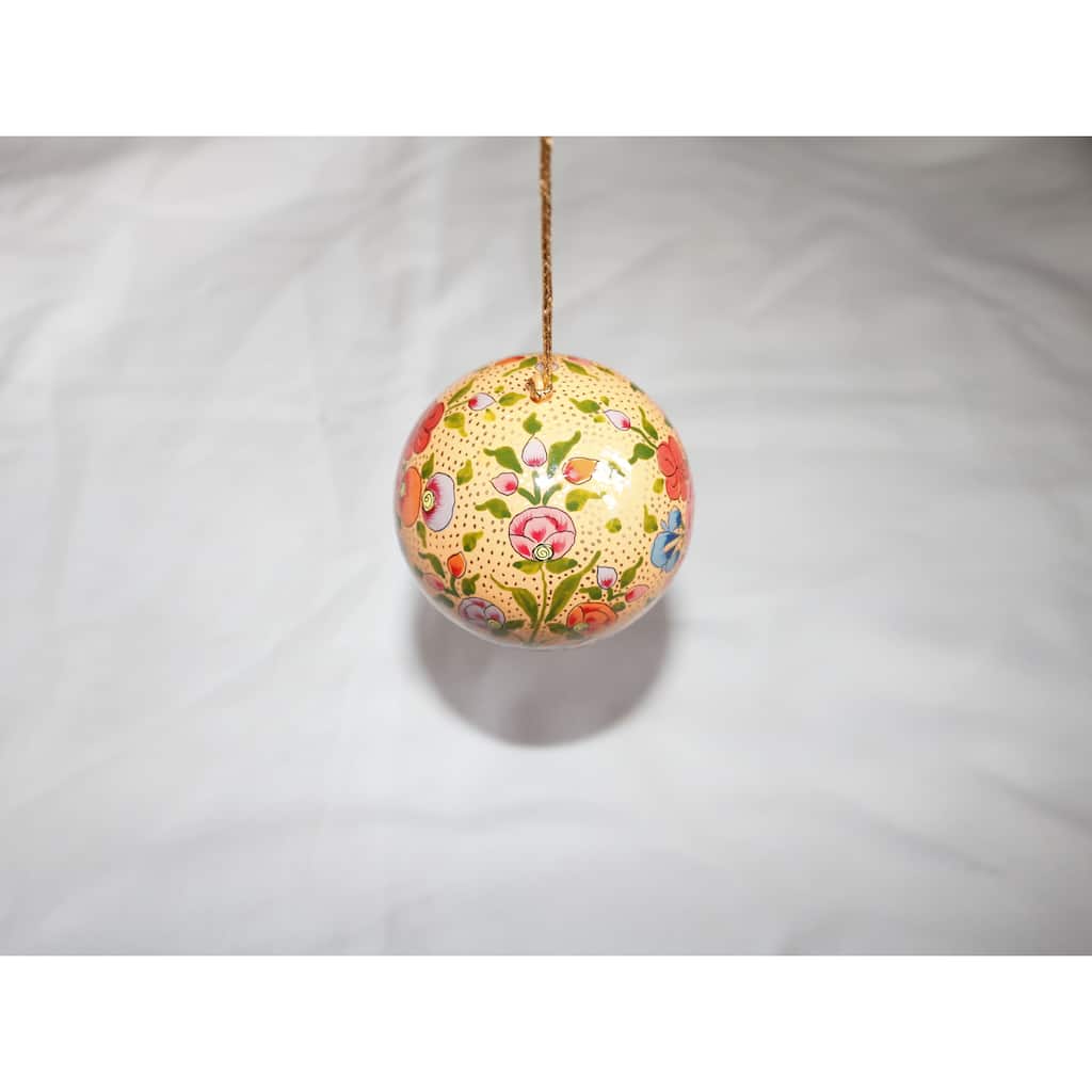 Handmade Christmas Ornaments Hand Painted by Artisan on Recycled Paper - Mir 1 - One Size