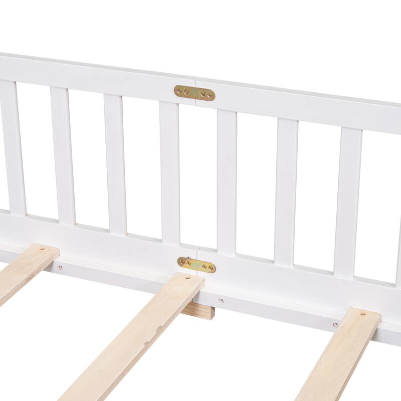 Floor Platform Bed with Fence and Door