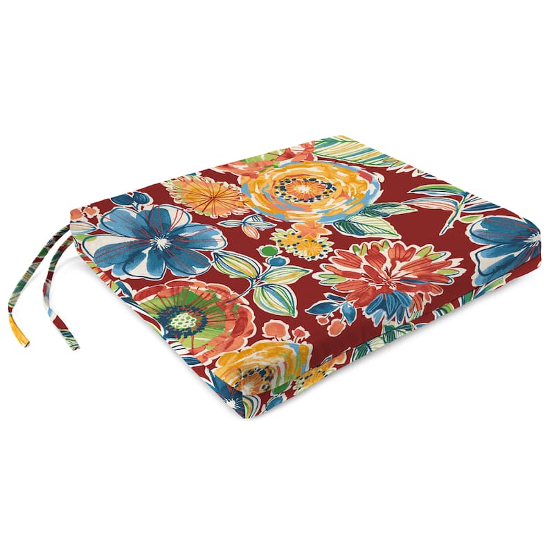 19" x 17" Outdoor Seat Cushion with Ties - 17'' L x 19'' W x 2'' H