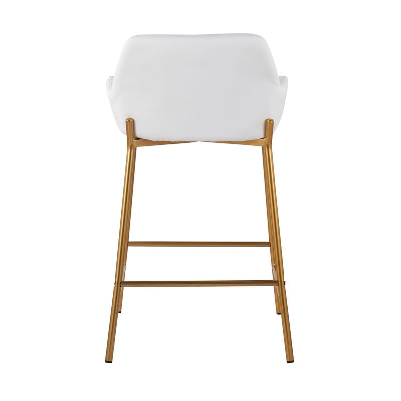 Silver Orchid Galotti Gold Fixed-Height Upholstered Counter Stool - Set of 2
