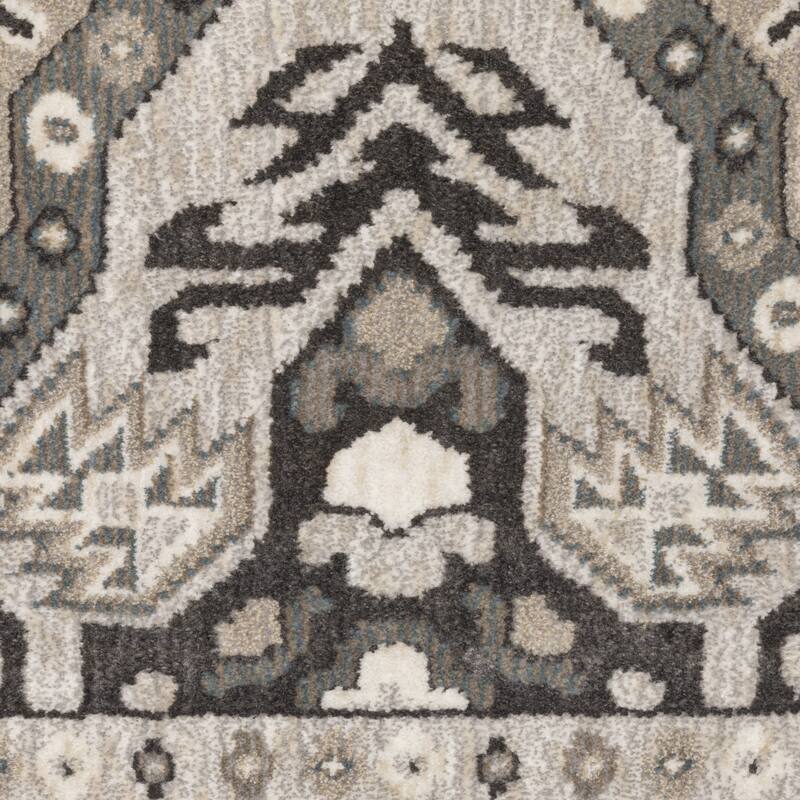 Style Haven Everly Traditional Panel Medallion Mixed Pile Area Rug