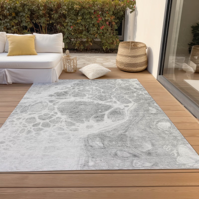 Machine Washable Indoor/ Outdoor Chantille Abstract Contemporary Rug