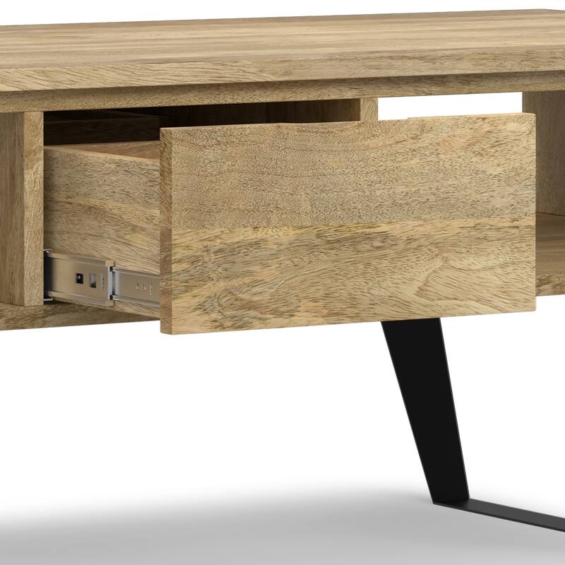 WYNDENHALL Mitchell SOLID WOOD & Metal 48 inch Wide Rectangle Modern Coffee Table - 48 W x 22 D x 18 H