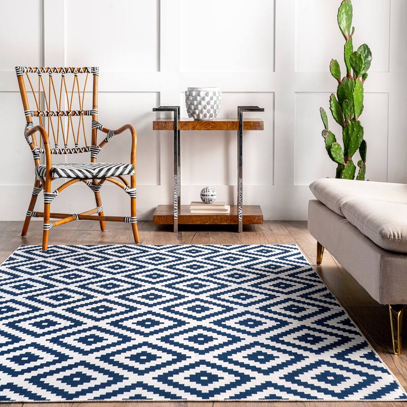 Nuloom Kellee SpinClean Machine Washable Modern Diamonds Area Rug