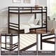 preview thumbnail 36 of 41, Twin Bunk Bed,Wooden,High Guardrail,Ladder,Kids Teens,Dorm Guest