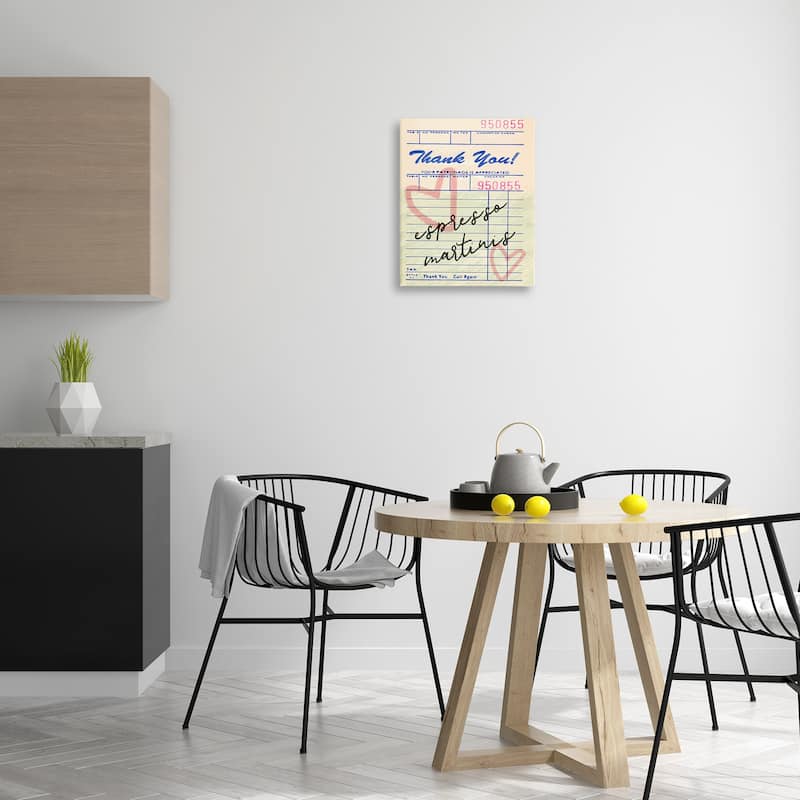 Stupell Espresso Martinis Guest Check Canvas Wall Art Design By Lil' Rue