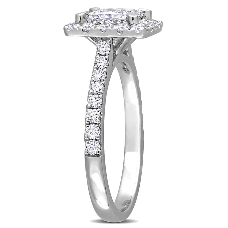 3 1/2ct TDW Princess-Cut Lab Grown Diamond Three-Stone Ring 14k White Gold