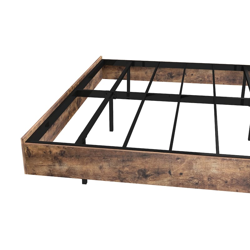 Floating RGB LED Bed Frame Heavy Duty Metal Platform Bed, No Box Spring Needed