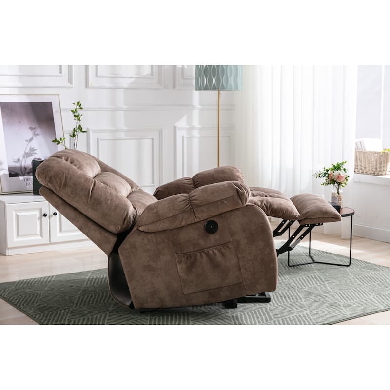 Modern Oversized Electric Lift Recliner, Heat Therapy, Massage for