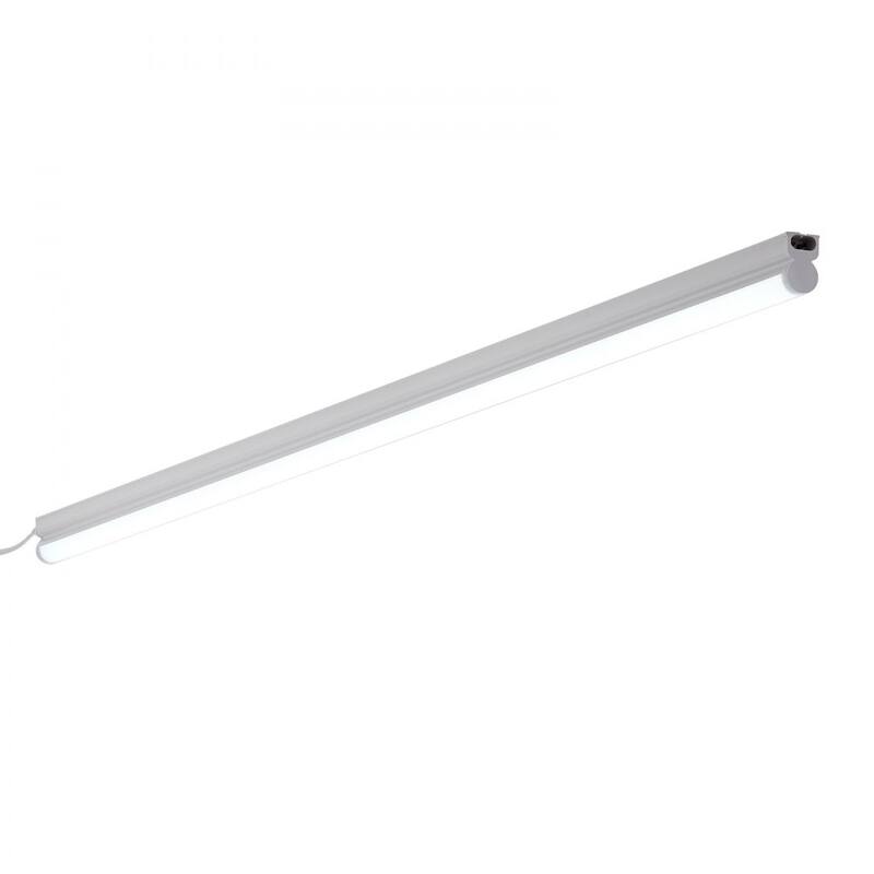 White PC 4ft LED Shop Light 2200LM Linkable with Flexible Mount - 46.4 x 0.8 x 1.3 inches