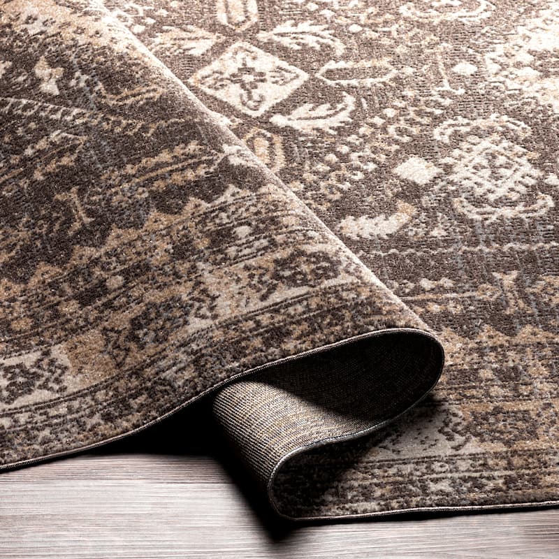 Livabliss Ambridge Machine Washable Traditional Diamond Area Rug