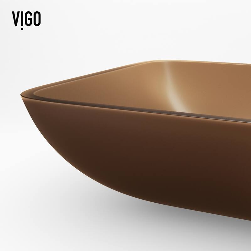 VIGO Sottile 18"L x 13"W Glass Vessel Sink and Gotham 12"H Faucet Set