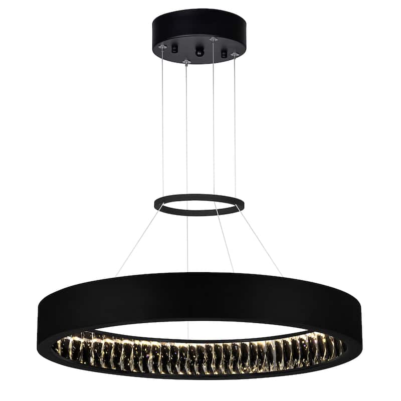 Rosalina Integrated LED 26in Matte Black Chandelier - Matte Black - Matte Black