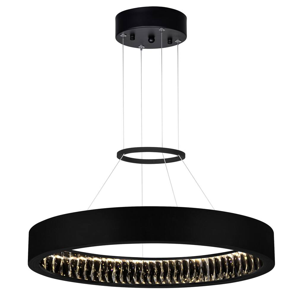 Rosalina Integrated LED 26in Matte Black Chandelier - Matte Black