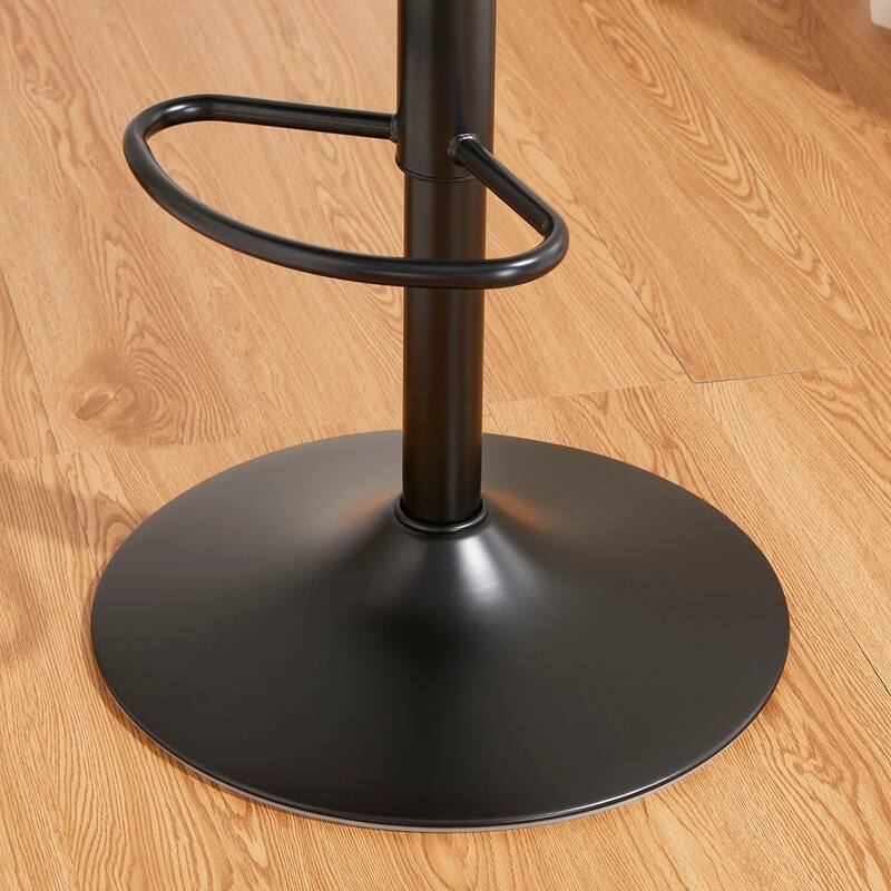 Glitzhome Mid-Century Height Adjustable Faux Leather Swivel Counter Bar Stools