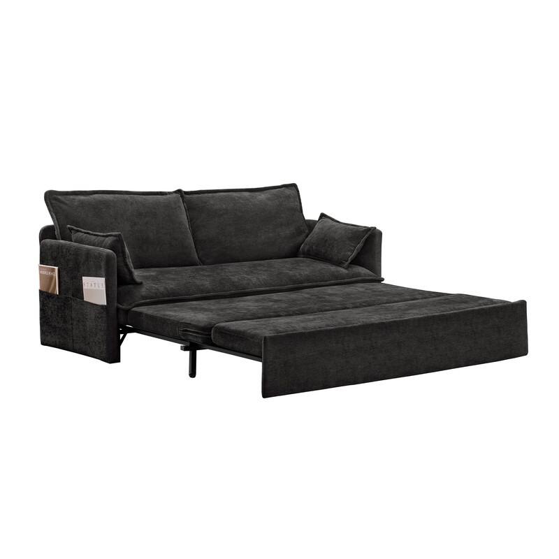 59.5'' Put Out Sofa Bed,Chenille Fabric Sleeper Sofa