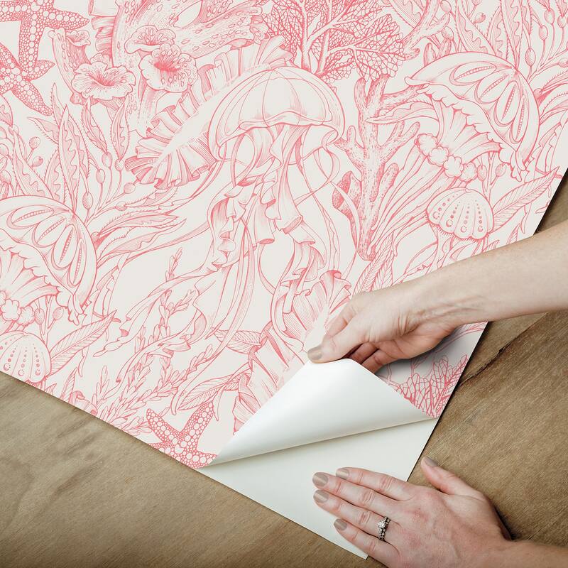 NuWallpaper Under the Sea Coral Peel and Stick Wallpaper - N/A