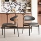 preview thumbnail 9 of 17, Modern Dining Chair 2 Piece Set Ergonomic Foam-Padded Chairs with Curved Backrest - 18.5"Wx18.5"Dx29.13"H