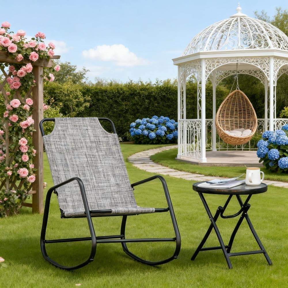 GDFStudio - Harrison Relaxed Rocking Lounge Chair for Garden, Patio - Rocking Chair