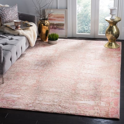 SAFAVIEH Hand-Knotted Centennial Ica Modern Abstract Silk & Wool Rug