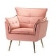 preview thumbnail 23 of 89, HULALA HOME 1ida Modern Velvet Tufted Accent Armchair with Gold Metal Legs