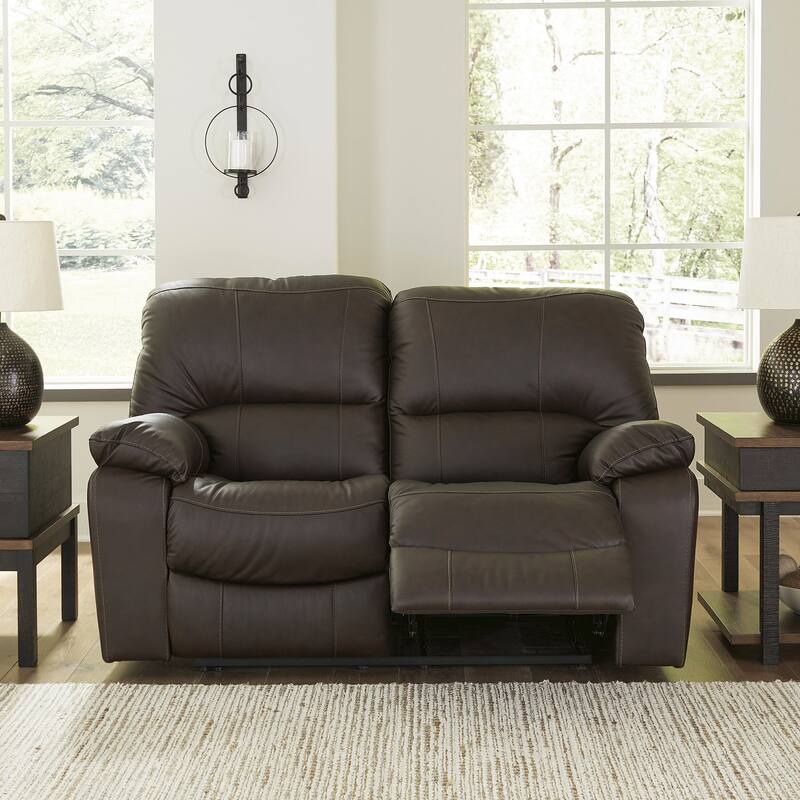 Signature Design by Ashley Leesworth Brown Reclining Power Loveseat - 65"W x 41"D x 41"H - Brown