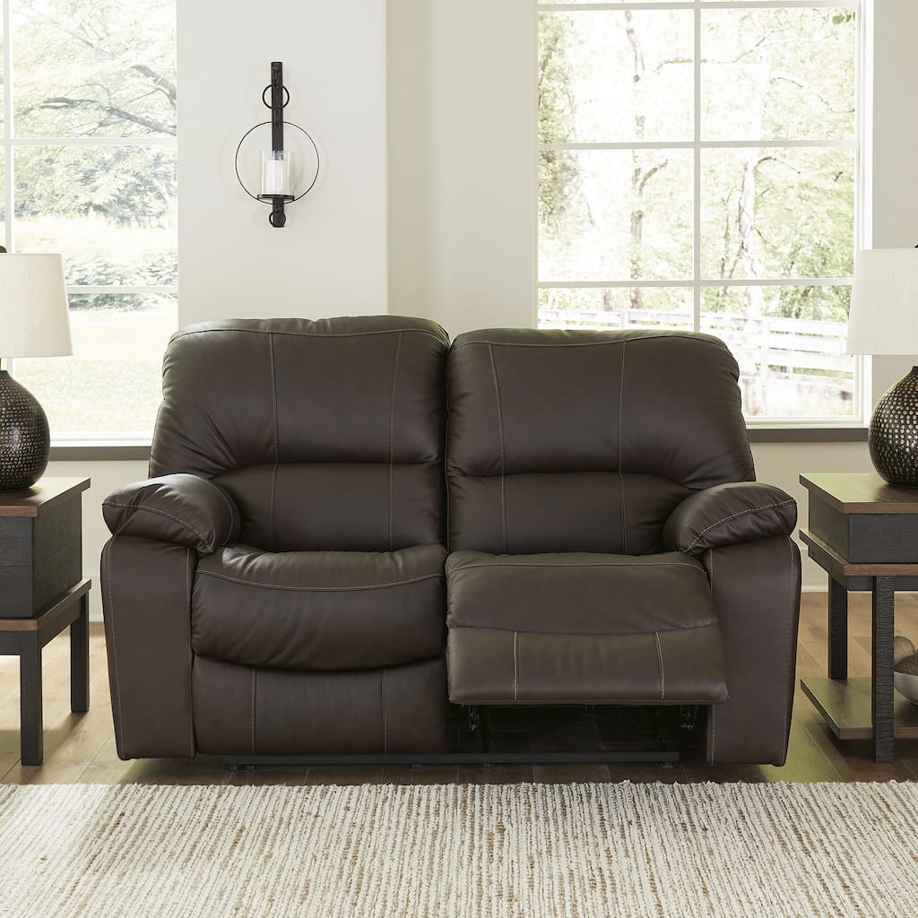 Signature Design by Ashley Leesworth Brown Reclining Power Loveseat - 65"W x 41"D x 41"H