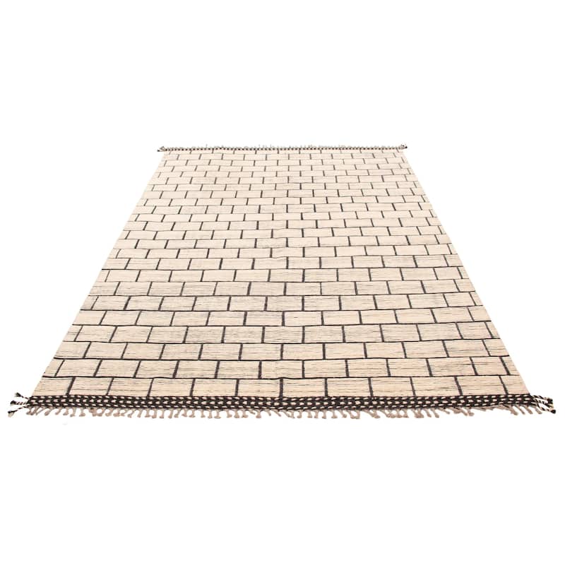 ECARPETGALLERY Hand-knotted Pak Finest Marrakesh Cream Wool Rug - 8'10 x 12'6