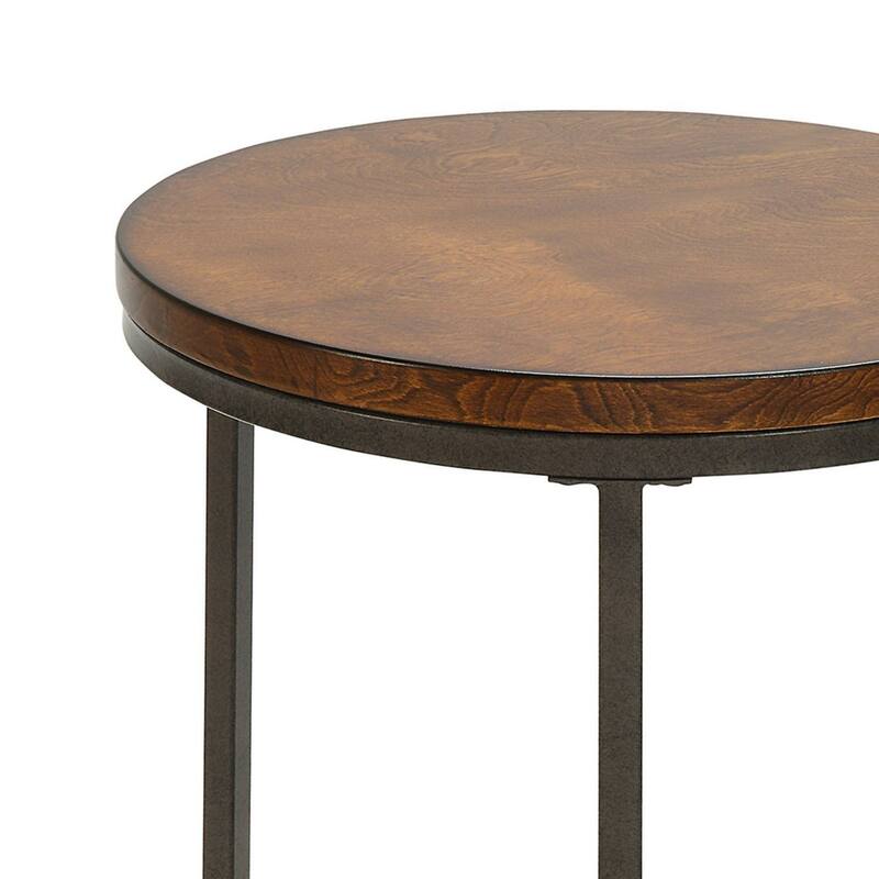 Round Top Accent Table - 26.25" - Chestnut Brown and Black