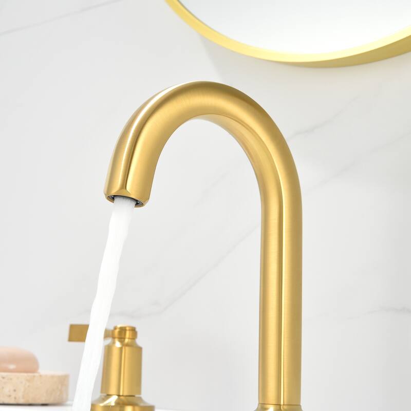 Luxier Larko 8 in. Widespread 2-Handle Bathroom Faucet with Drain