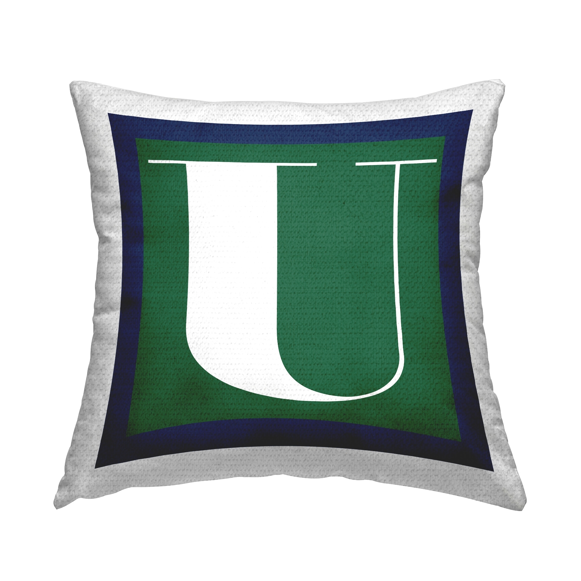 Stupell Green Initial Letter Printed Outdoor Throw Pillow Design by Lil' Rue