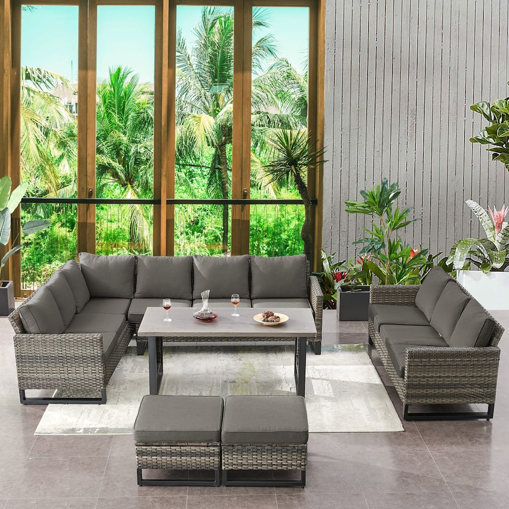 6-Seater Outdoor Sectional Sofa Chair Set