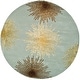 preview thumbnail 92 of 140, SAFAVIEH Handmade Soho Miyase Modern Burst New Zealand Wool Rug 8' x 8' Round - Light Blue/Multi