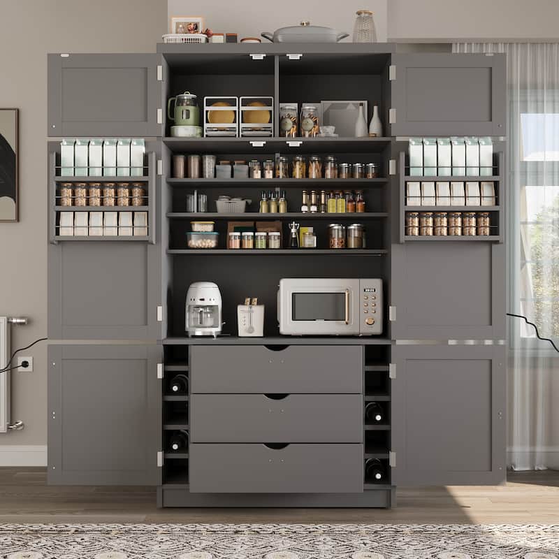 80.1'' Tall Freestanding Kitchen Pantry