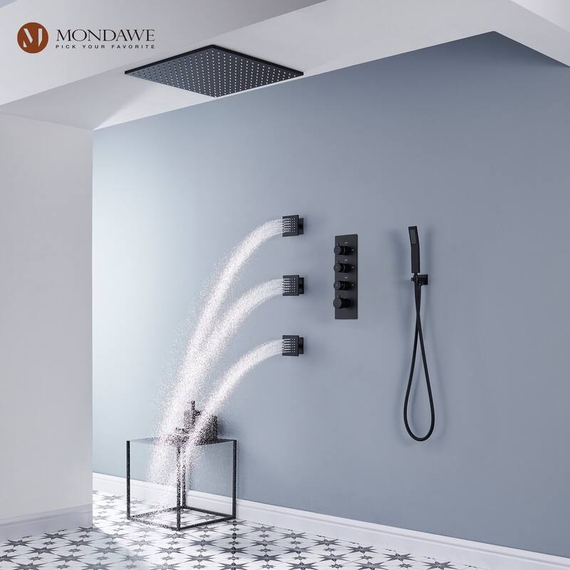 20 Inch 3 Functions Flush Ceiling Mounted Thermostatic Shower System