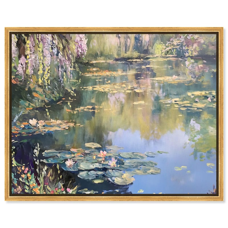 Lily Lagoon I Canvas by Art Remedy - Gold - 30" x 24"