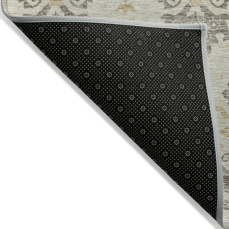 Machine Washable Indoor/ Outdoor Chantille Damask Medallion Rug