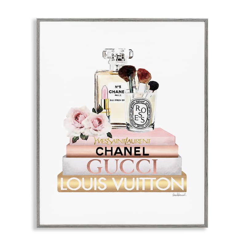 Stupell Fashion Essentials with Iconic Glam Brands Framed Wall Art - Pink