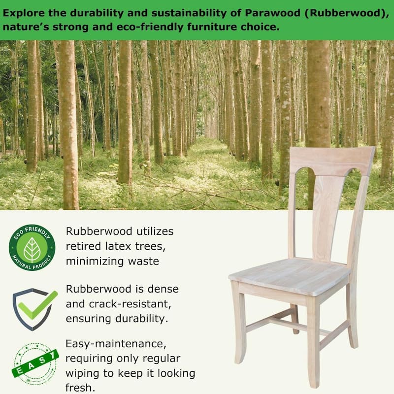 Elle Solid Wood Dining Chairs, Set of 2
