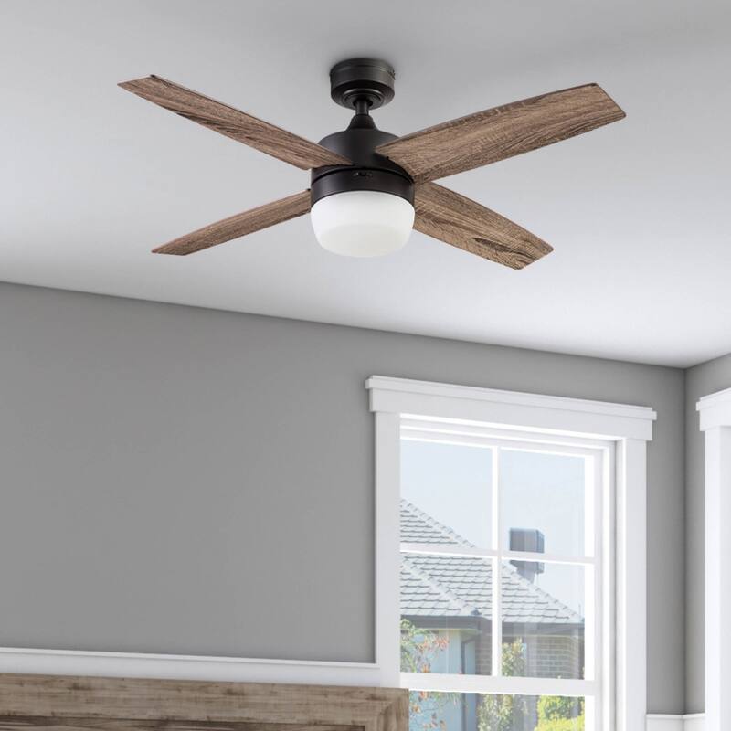 44" Prominence Home Atlas Pewter Modern Indoor LED Ceiling Fan with Light and Remote Control