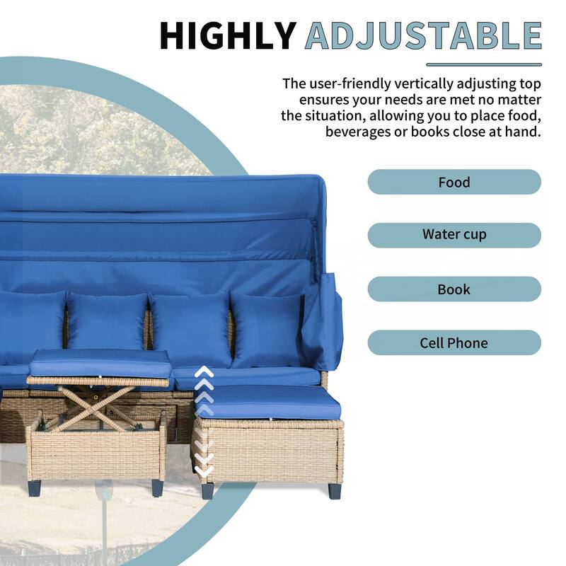 4 Piece UV-Proof Resin Wicker Patio Sofa Set