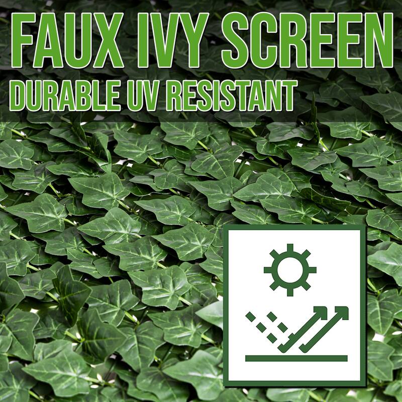 ColourTreeUSA 39" x 138" Artificial Hedges Faux Ivy Leaves Fence Privacy Screen Cover Panels  Decorative Trellis - 39" x 138"