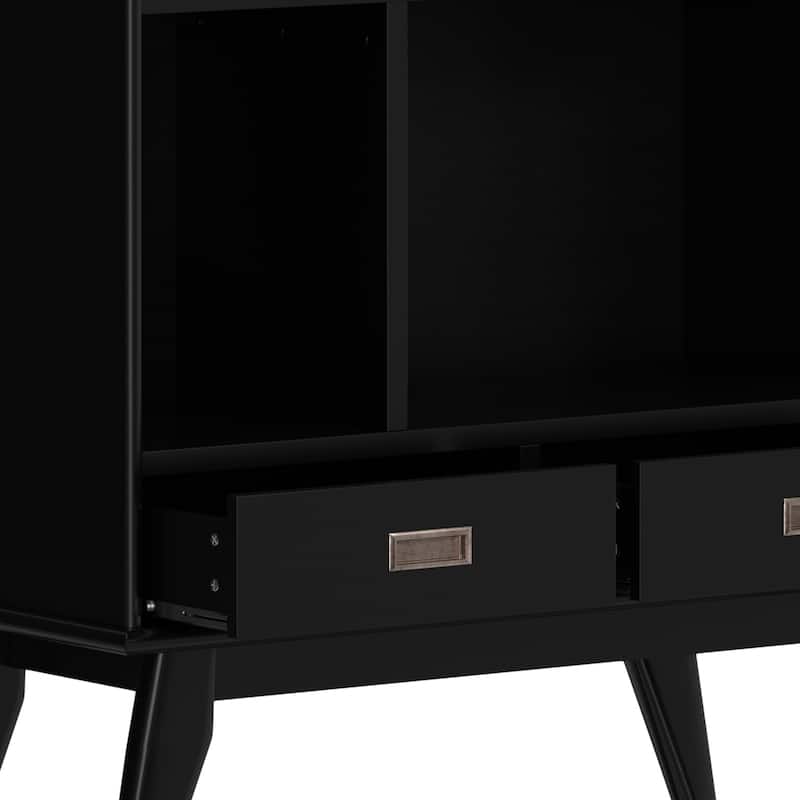 WYNDENHALL Tierney SOLID HARDWOOD 64x35 inch Modern Wide Bookcase and Storage Unit - 35"w x 14"d x 64" h