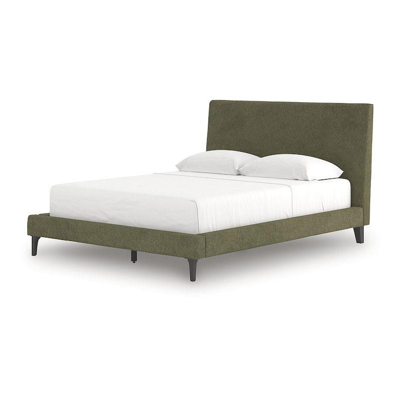 Signature Design by Ashley Zadilyn Sage Green Upholstered Bed with Roll Slats